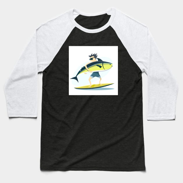 Small wave big fish Baseball T-Shirt by KFX Productions